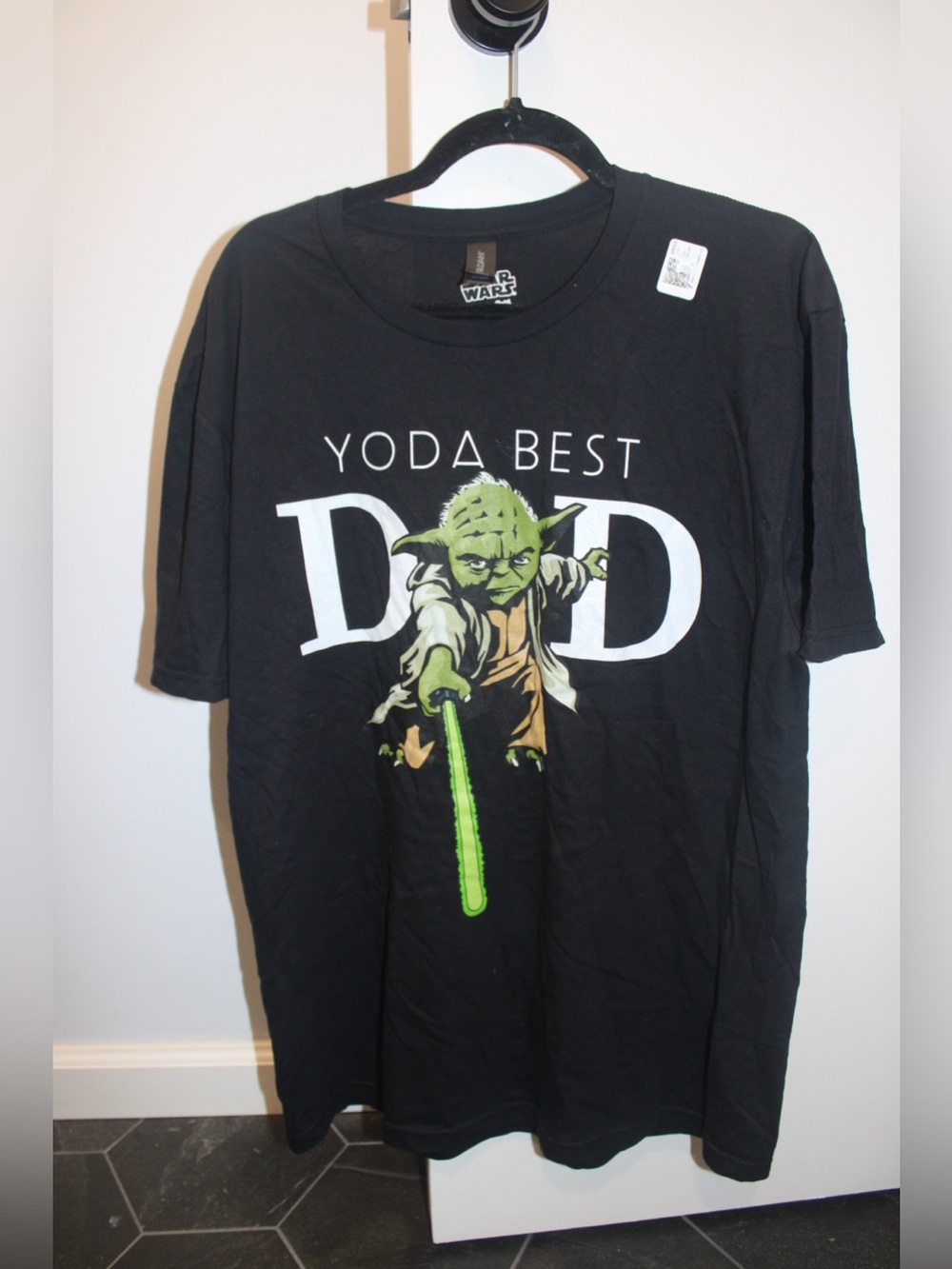 NWT Star Wars Yoda Best Dad Graphic T-Shirt Men's Size Large L Black New